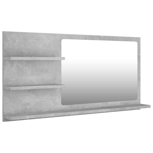 Badeværelsesspejl 90x10,5x45 cm spånplade betongrå