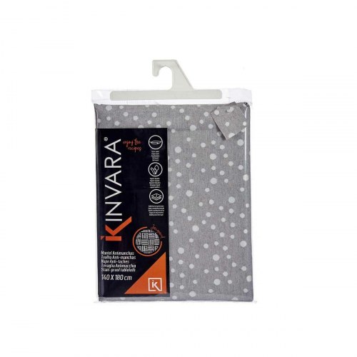 Dug pletafvisende Kinvara - hvid/grå jacquard, 140 × 180 cm (8 stk.)