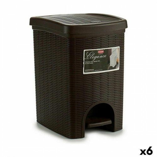 Skraldespand med pedal Stefanplast Elegance brun 20 L (6 stk)