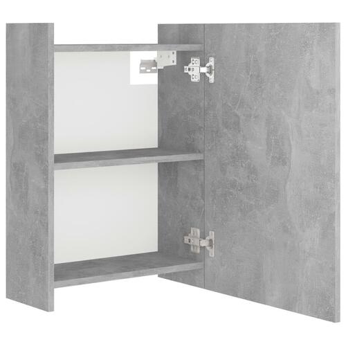 Badeværelsesskab m. spejl 62,5x20,5x64 cm spånplade betongrå