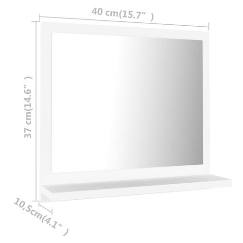 Badeværelsesspejl 40x10,5x37 cm konstrueret træ hvid