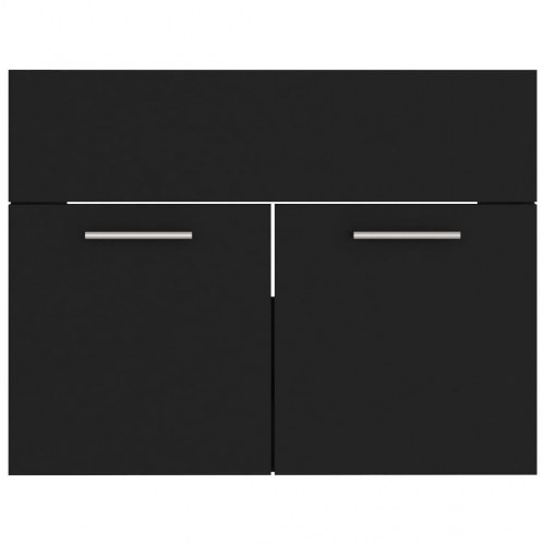Skab til håndvask 60x38,5x46 cm konstrueret træ sort