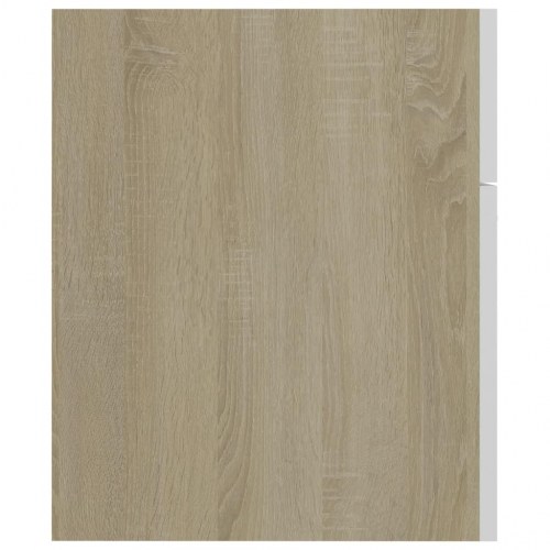 Skab til håndvask 60x38,5x46 cm konstrueret træ hvid sonoma-eg