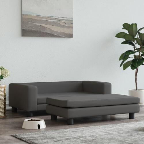 Hundeseng med forlængelse 100x50x30 cm velour mørkegrå