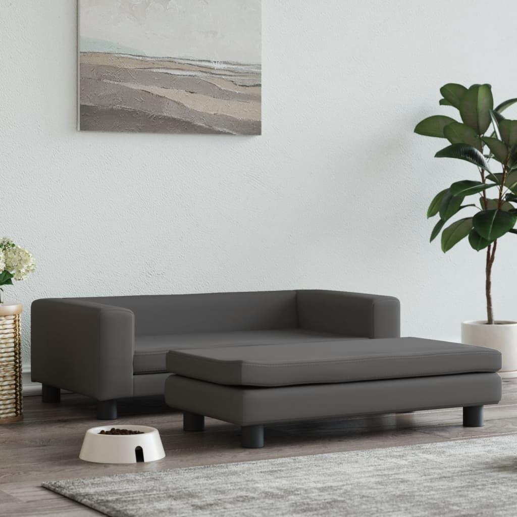 Hundeseng med forlængelse 100x50x30 cm velour mørkegrå