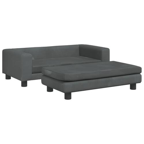 Hundeseng med forlængelse 100x50x30 cm velour mørkegrå