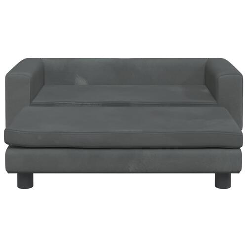 Hundeseng med forlængelse 100x50x30 cm velour mørkegrå