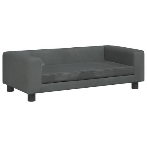 Hundeseng med forlængelse 100x50x30 cm velour mørkegrå