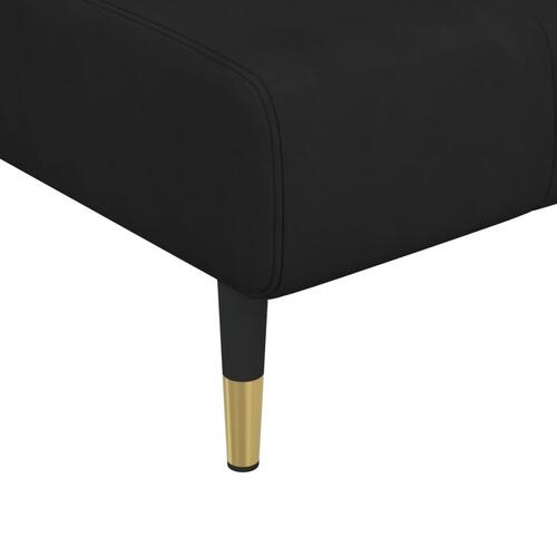 Sovesofa med chaiselong 275x140x70 cm velour sort