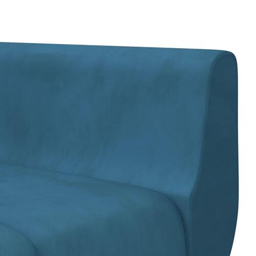 Sovesofa med chaiselong 275x140x70 cm velour blå