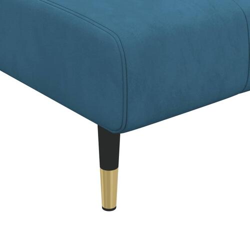 Sovesofa med chaiselong 275x140x70 cm velour blå
