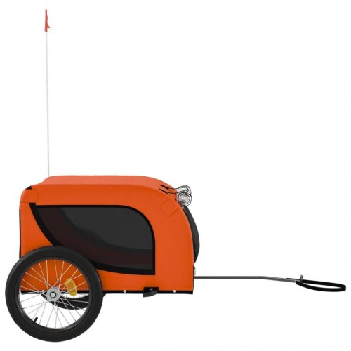 Hundetrailer til cykel i oxfordstof og jern - orange/sort