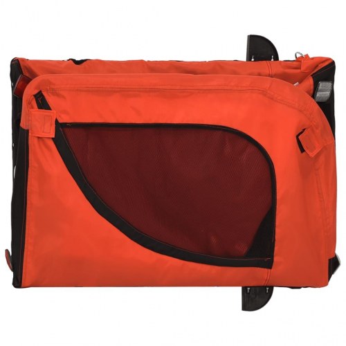 Hundetrailer til cykel i oxfordstof og jern - orange/sort