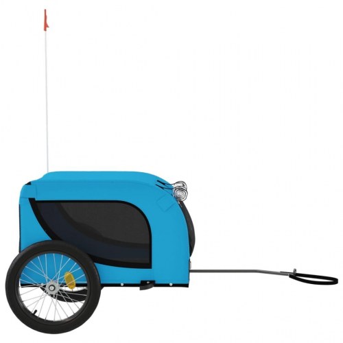 Hundetrailer til cykel i oxfordstof med jernstel - blå/sort