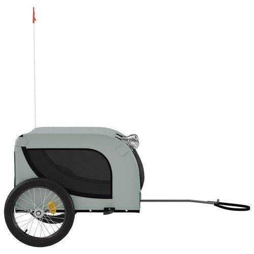 Hundetrailer til cykel oxfordstof og jern grå og sort