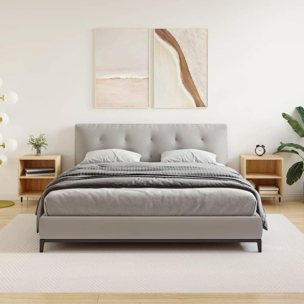 Sengeborde 2 stk. 40x30x50 cm konstrueret træ sonoma-eg billede