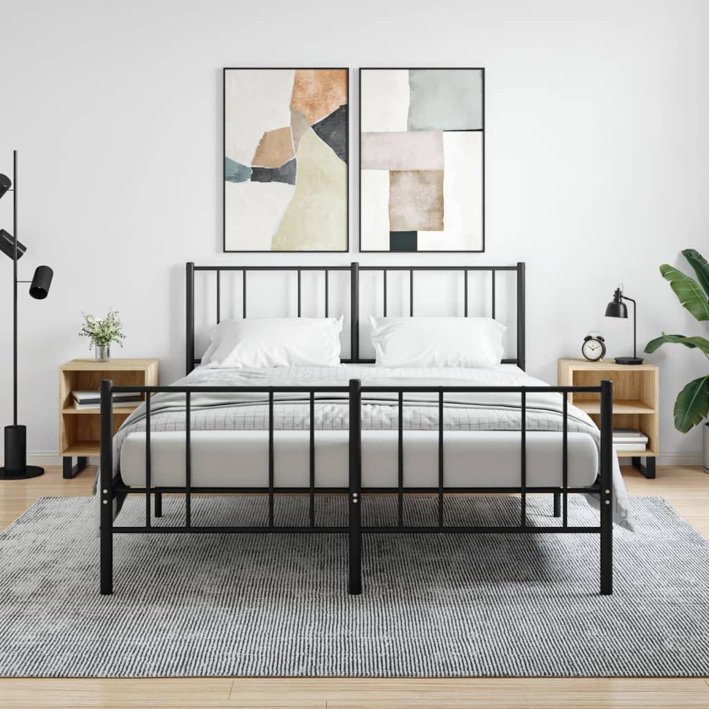 Sengeborde 2 stk. 40x30x50 cm konstrueret træ sonoma-eg