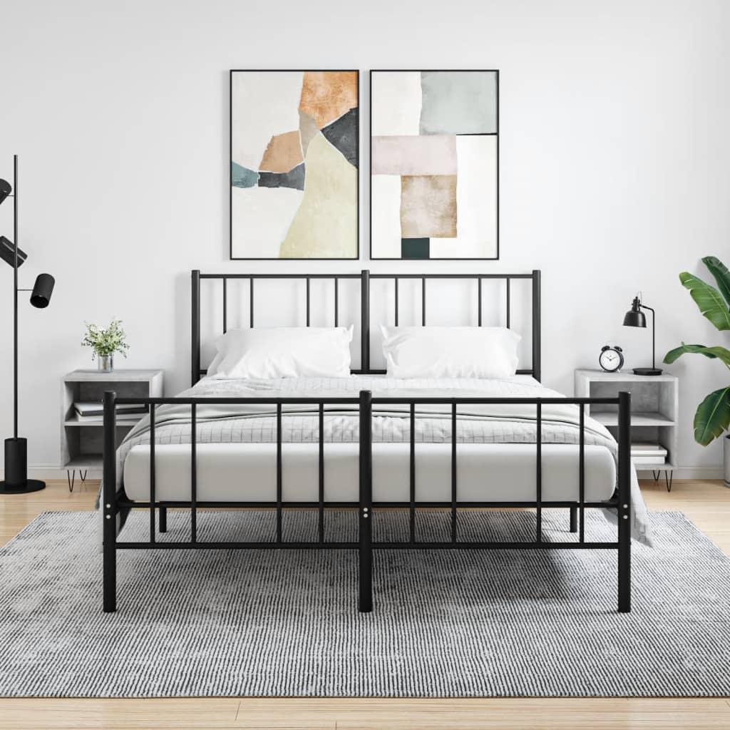 Sengeborde 2 stk. 40x30x50 cm konstrueret træ betongrå