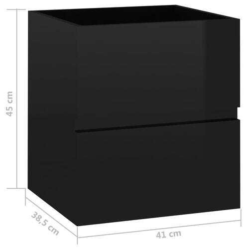 Vaskeskab 41x38,5x45 cm spånplade sort højglans