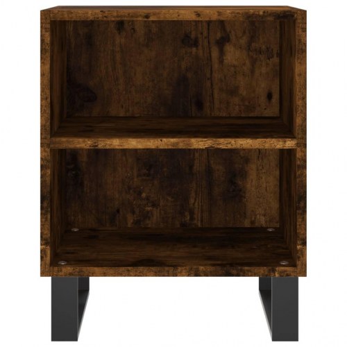 Sengeborde 2 stk. 40x30x50 cm konstrueret træ røget egetræ