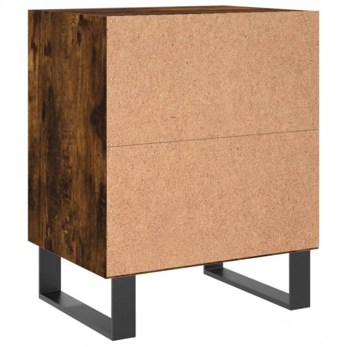 Sengeborde 2 stk. 40x30x50 cm konstrueret træ røget egetræ