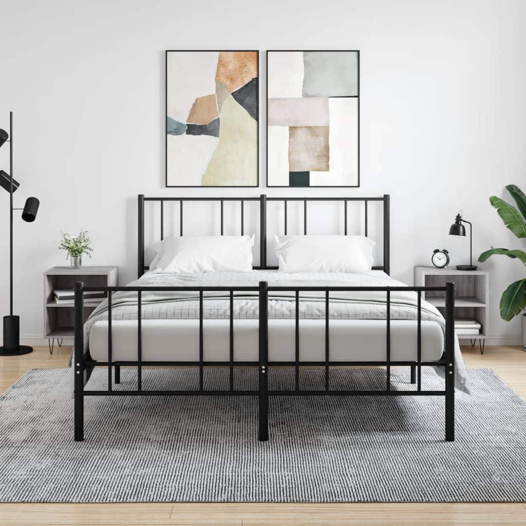 Sengeborde 2 stk. 40x30x50 cm konstrueret træ grå sonoma-eg