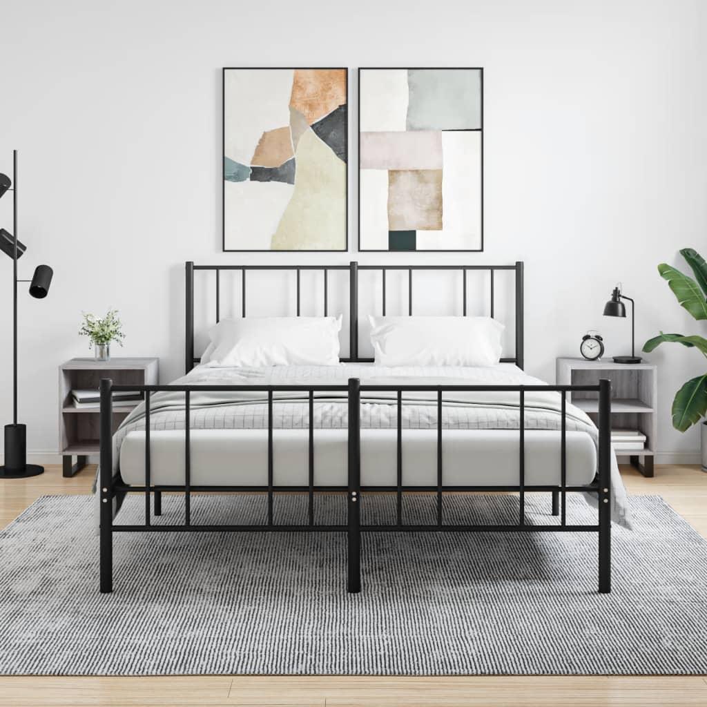 Sengeborde 2 stk. 40x30x50 cm konstrueret træ grå sonoma-eg billede