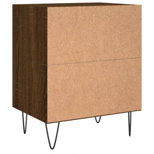 Sengeborde 2 stk. 40x30x50 cm konstrueret træ brunt egetræ