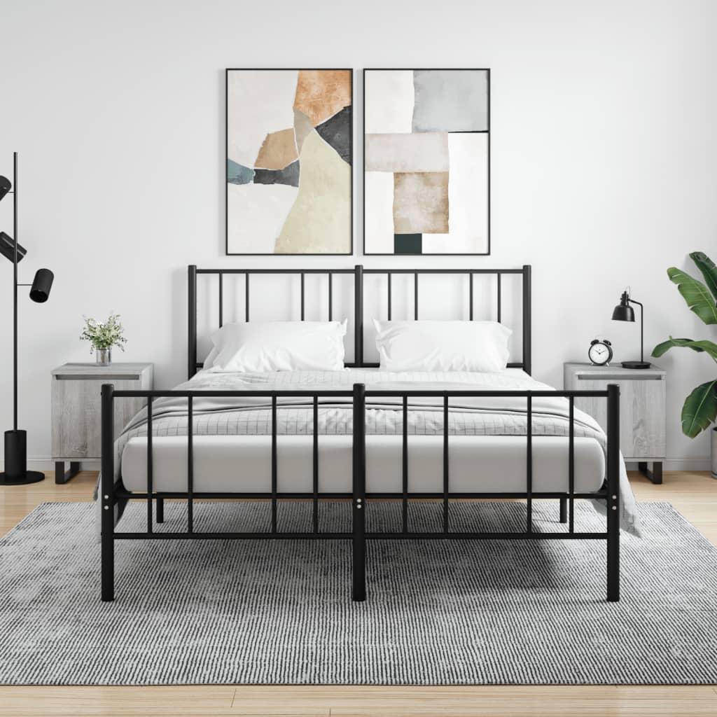 Sengeborde 2 stk. 40x30x50 cm konstrueret træ grå sonoma-eg billede