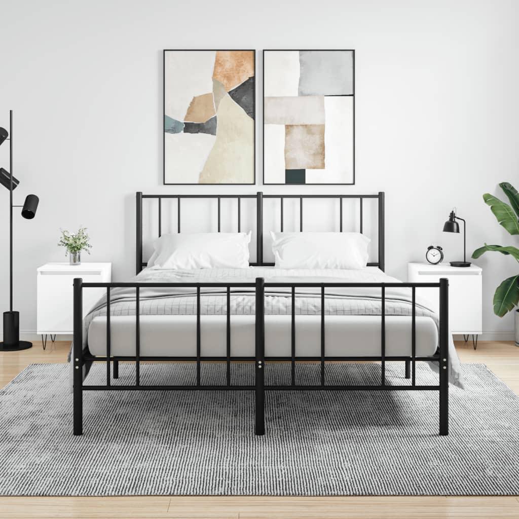 Sengeborde 2 stk. 40x30x50 cm konstrueret træ hvid