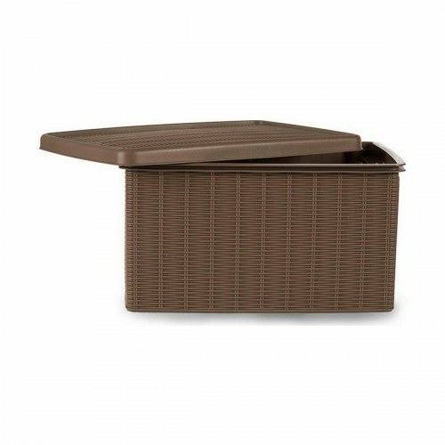 Stefanplast Elegance opbevaringsboks med låg - beige, plast, 29 × 21 × 39 cm (5 stk.)