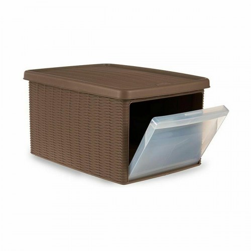 Stefanplast Elegance opbevaringsboks med låg - beige, plast, 29 × 21 × 39 cm (5 stk.)