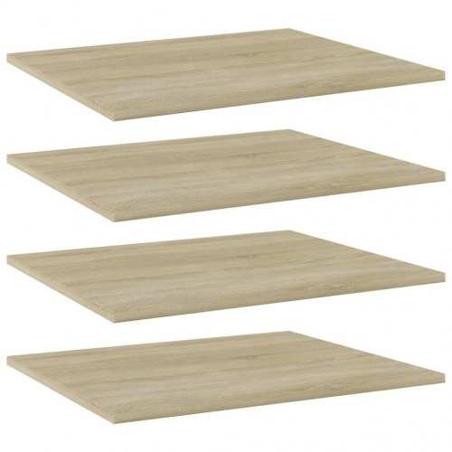 Boghylder 4 stk. 60x50x1,5 cm spånplade sonoma-eg