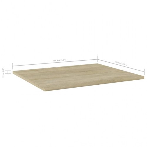 Boghylder 4 stk. 60x50x1,5 cm spånplade sonoma-eg