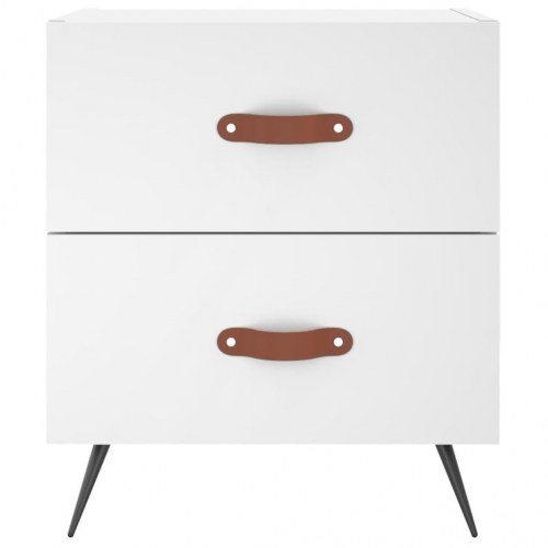 Sengeborde 2 stk. med 2 skuffer - hvid, 40 x 35 x 47,5 cm