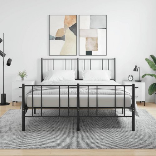 Sengeborde 2 stk. - 40×35×47,5 cm i hvid højglans med metalfødder
