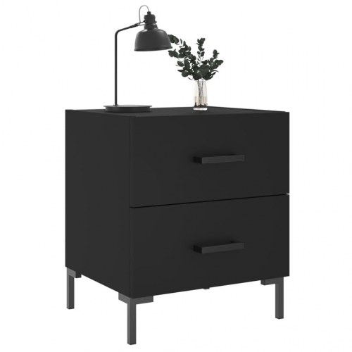 Sengeborde 2 stk. 40x35x47,5 cm konstrueret træ sort