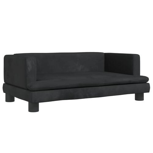 Sofa til børn 80x45x30 cm velour sort