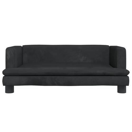 Sofa til børn 80x45x30 cm velour sort
