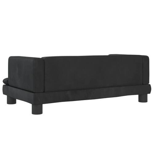 Sofa til børn 80x45x30 cm velour sort