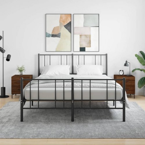 Sengeborde 2 stk. 40x35x47,5 cm konstrueret træ brunt egetræ