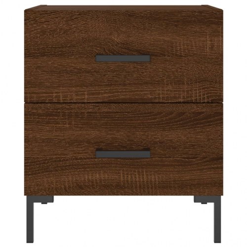 Sengeborde 2 stk. 40x35x47,5 cm konstrueret træ brunt egetræ