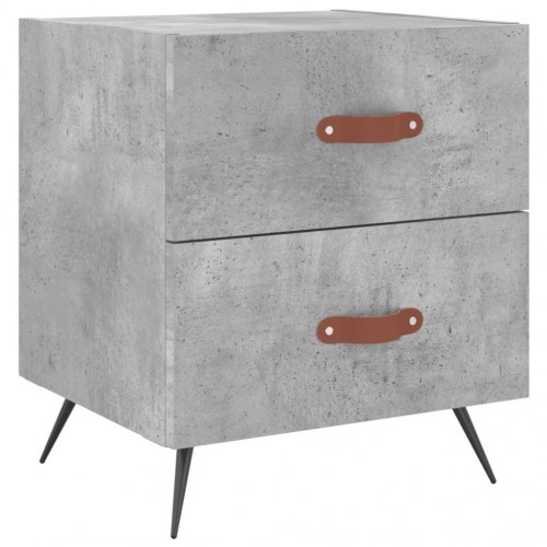 Sengeborde 2 stk. 40x35x47,5 cm konstrueret træ betongrå