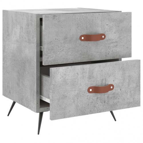 Sengeborde 2 stk. 40x35x47,5 cm konstrueret træ betongrå