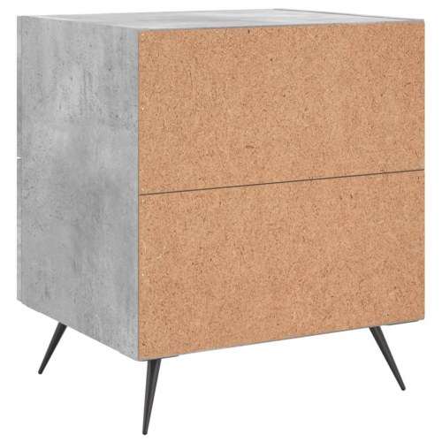 Sengeborde 2 stk. 40x35x47,5 cm konstrueret træ betongrå