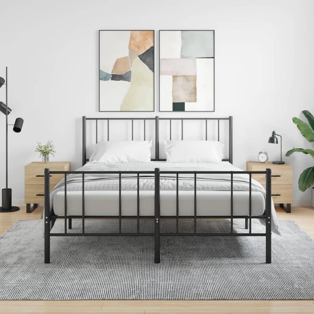 Sengeborde 2 stk. 40x35x47,5 cm konstrueret træ sonoma-eg billede