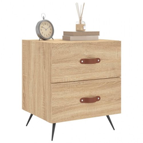 Sengeborde 2 stk. - 40×35×47,5 cm i sonoma-eg, konstrueret træ