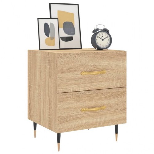 Sengebord 40 × 35 × 47,5 cm i konstrueret træ - sonoma-eg