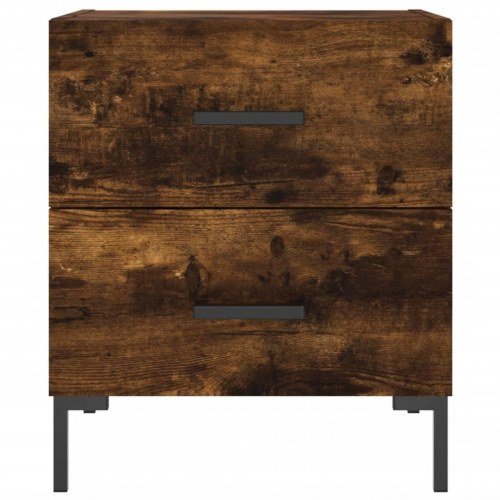Sengeborde 2 stk. 40x35x47,5 cm konstrueret træ røget egetræ