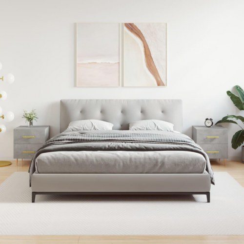 Sengeborde 2 stk. 40 x 35 x 47,5 cm - betongrå